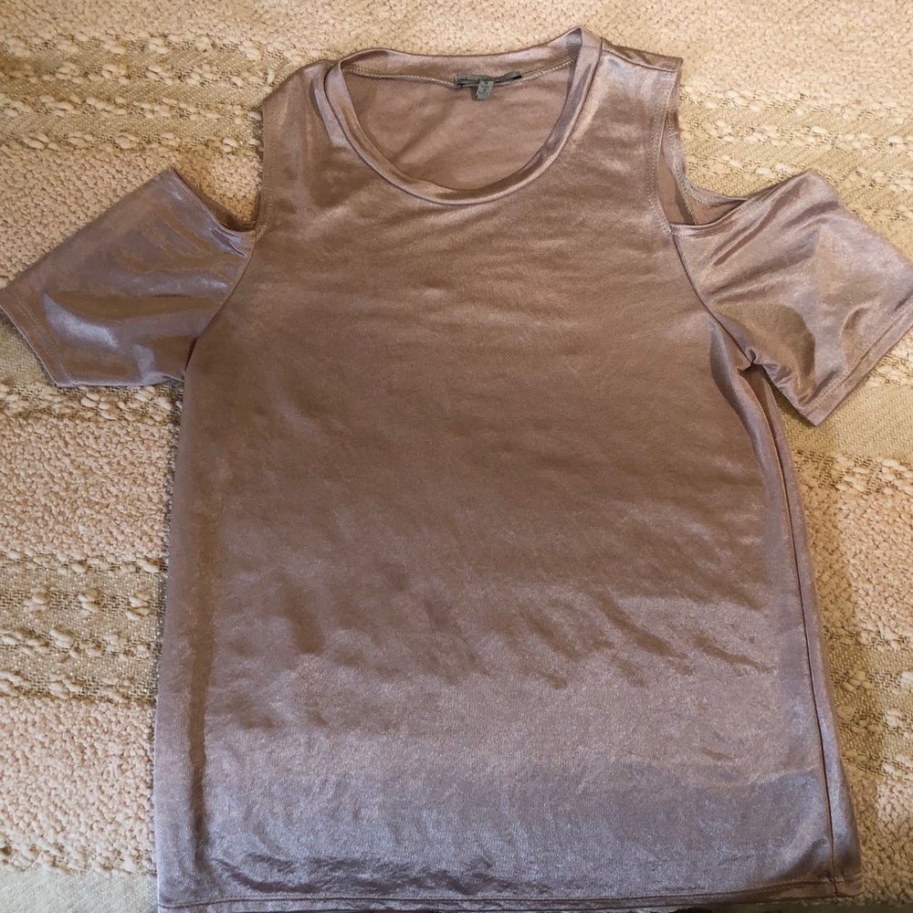 Charlotte Russe shiny open shoulder top
